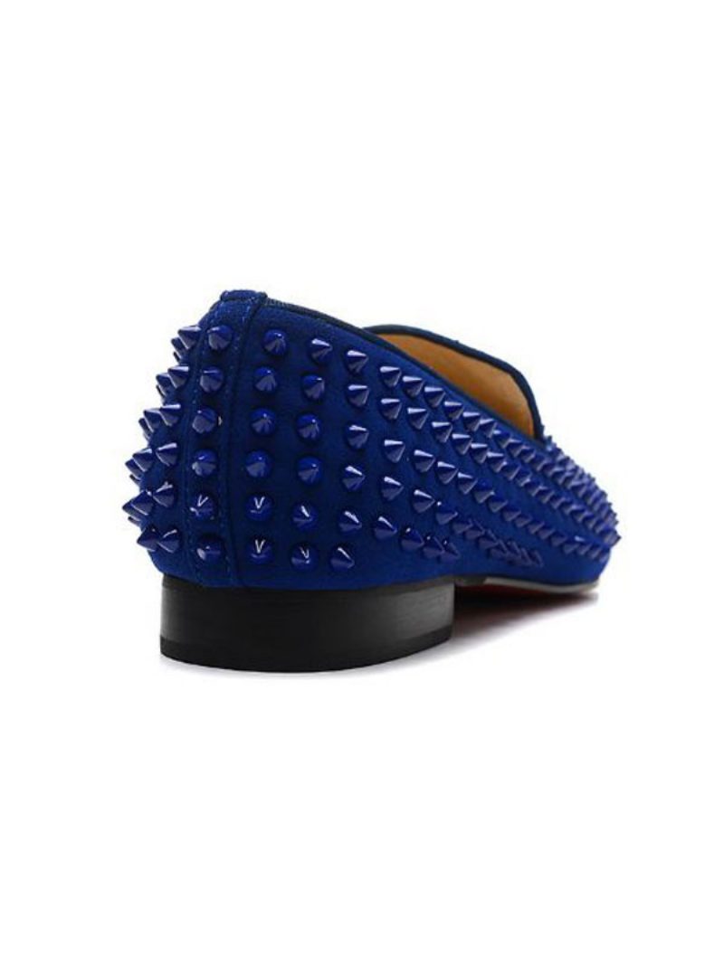 Herren Bule Spike Loafers Prom Party Hochzeitsschuhe - Blau