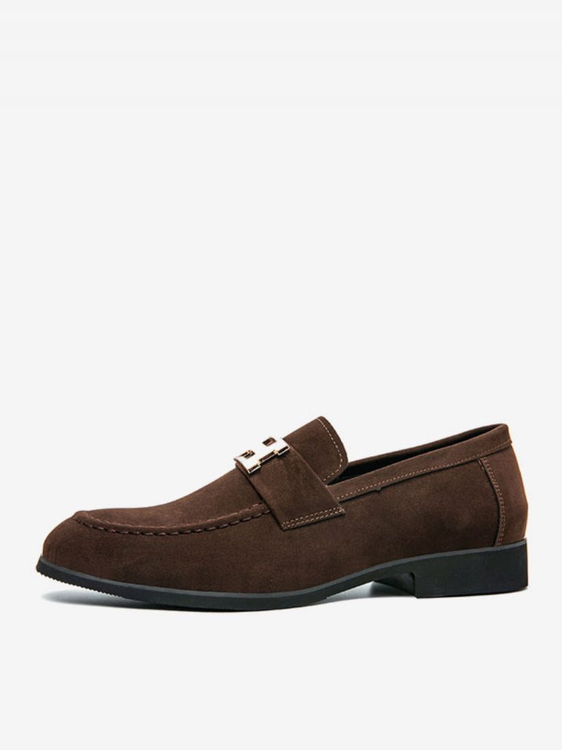 Herren-loafer-schuhe Aus Pu-leder Mit Monk-riemen Slip-on-schuhe Für Abschlussball Und Party - Kaffeebraun