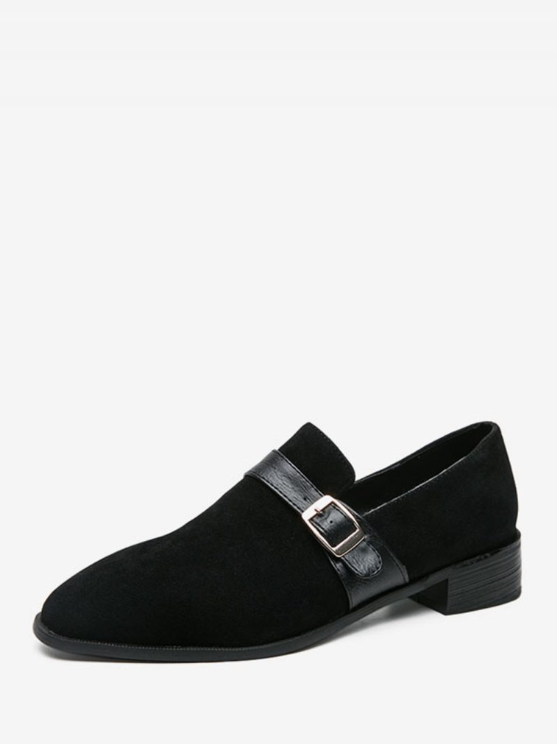 Herren-loafer-schuhe Aus Pu-leder Mit Monk-riemen-slipper - Schwarz