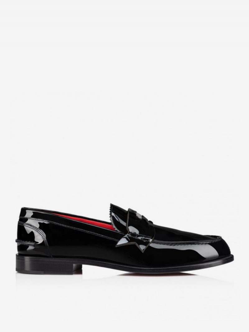 Herren-loafer-schuhe Mit Steppnähten Schwarze Penny-black-loafer Für Hochzeit Und Abschlussball - Schwarz