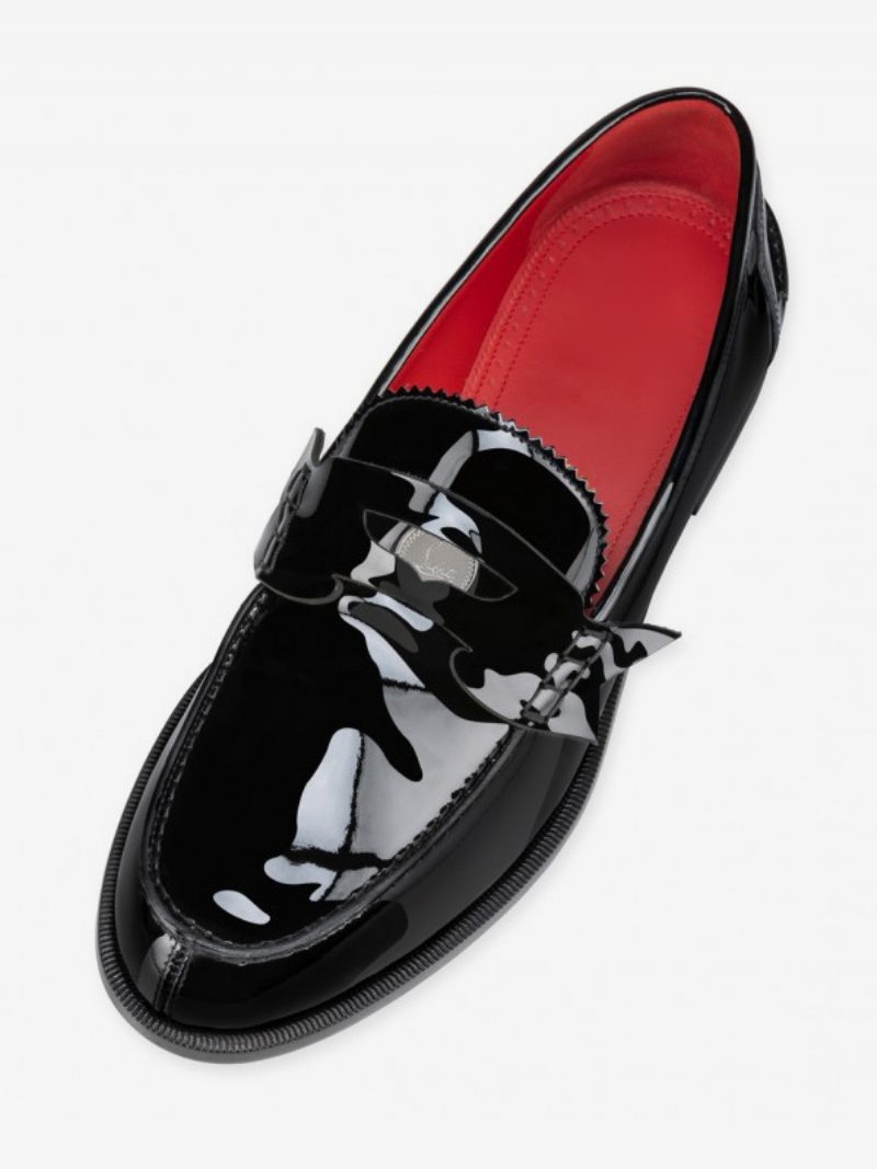 Herren-loafer-schuhe Mit Steppnähten Schwarze Penny-black-loafer Für Hochzeit Und Abschlussball - Schwarz