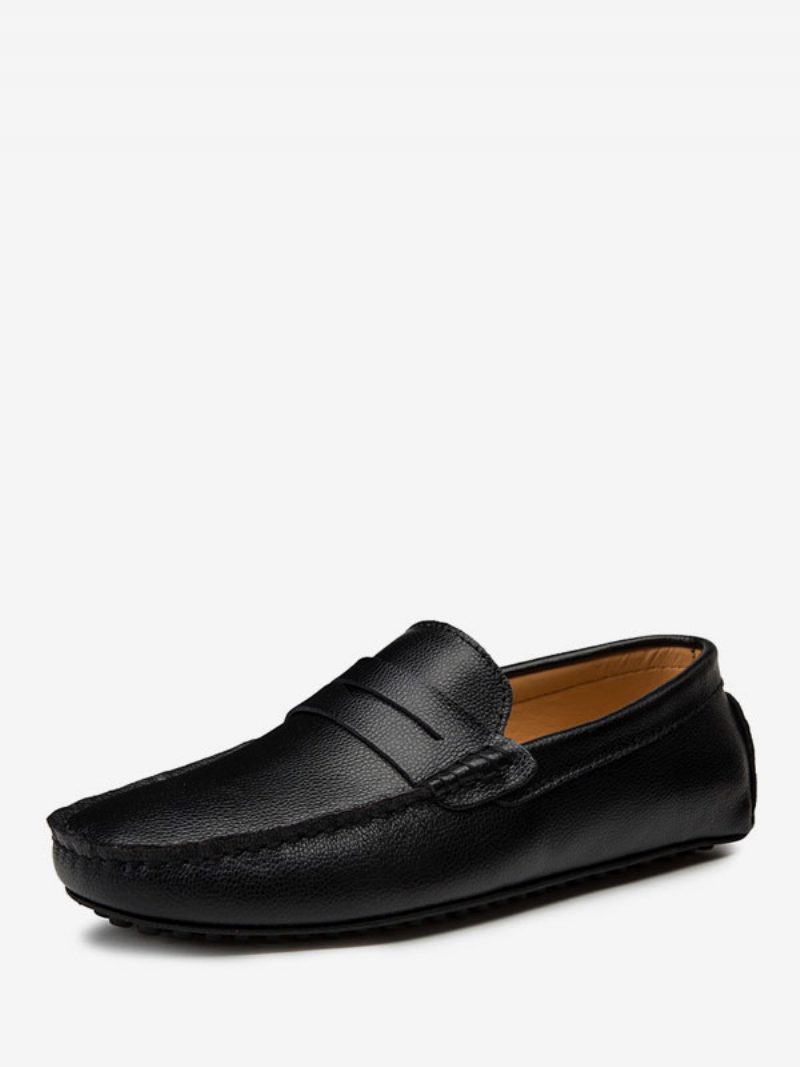 Herren-loafer-schuhe Slip-on-mönchsriemen Runde Zehenpartie Pu-leder Fahrschuhe