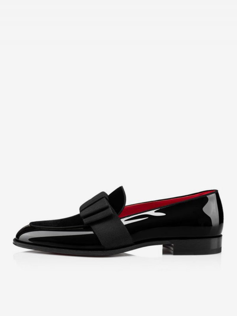 Herren-loafer-schuhe Slip-on-schleifen Kunstwerk Quadratische Zehenpartie Lackleder Abschlussball Party Hochzeit - Schwarz