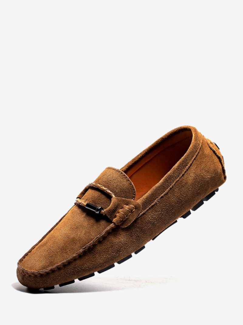 Herren-loafer-schuhe Zum Hineinschlüpfen Mit Metalldetails Und Runder Zehenpartie - Gelb