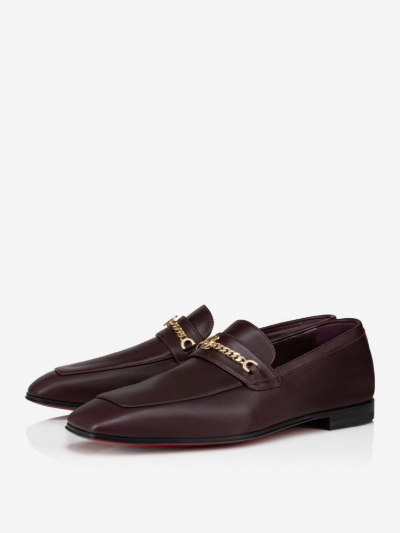 Herren-loafer-schuhe Zum Reinschlüpfen Polyester Metalldetails Abschlussball- Und Hochzeitsschuhe - Burgund