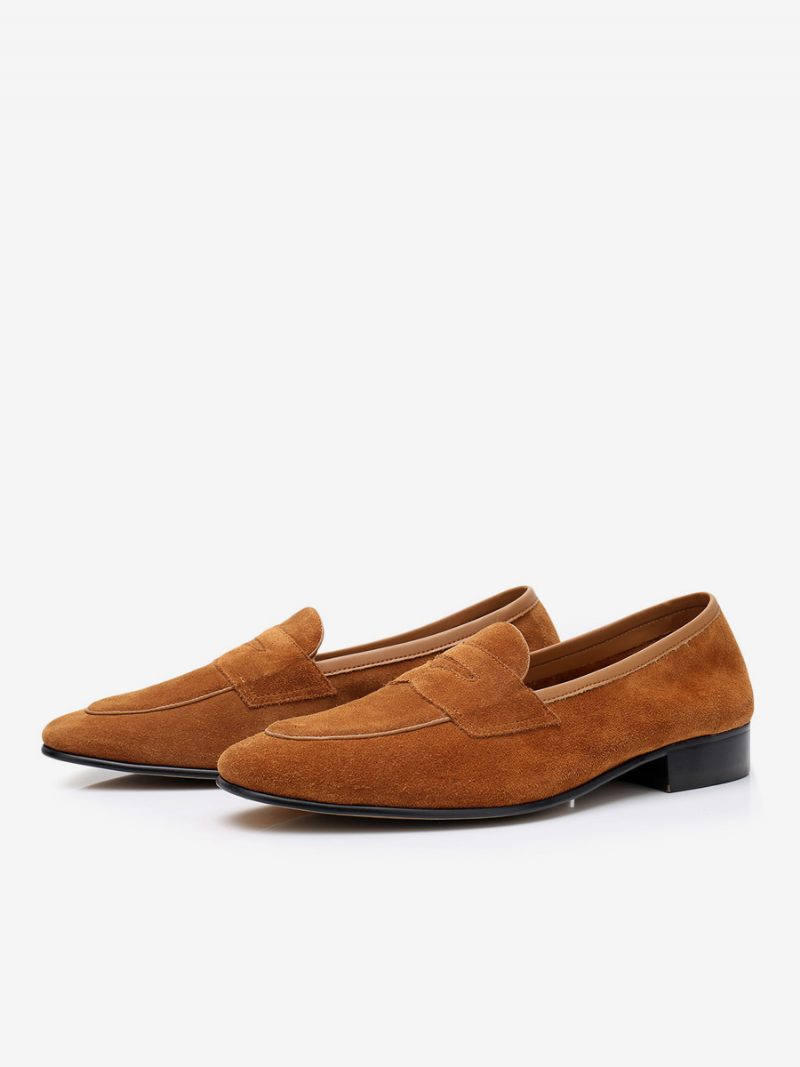 Herren-loafer-slipper Aus Rindsleder Für Den Abschlussball Und Hochzeit - Kaffeebraun