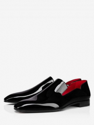 Herren-müßiggänger Mit Cut-outs Slip-on-schuhe Für Abschlussball Party Und Hochzeit Aus Lackleder V-förmigen Kerben