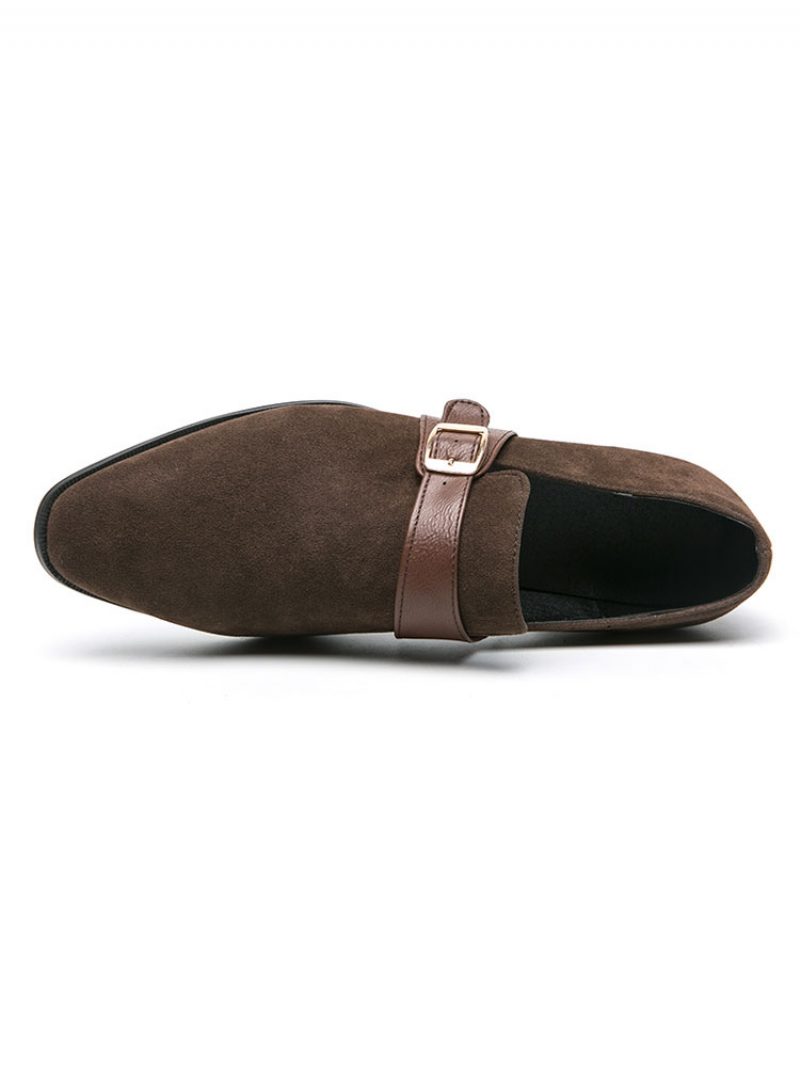 Herren-slipper Mit Mönchsriemen Für Abschlussball Party Hochzeit Schwarz Slip-on Formelle Schuhe - Kaffeebraun