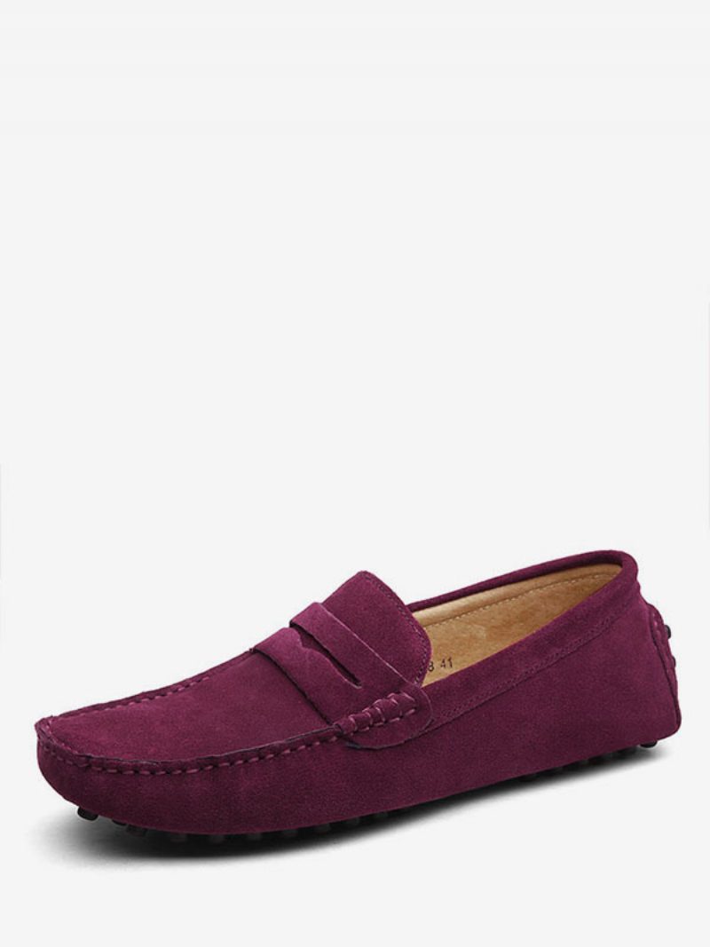 Herren-slipper-mokassin-slipper Aus Wildleder Für Herren - Burgund