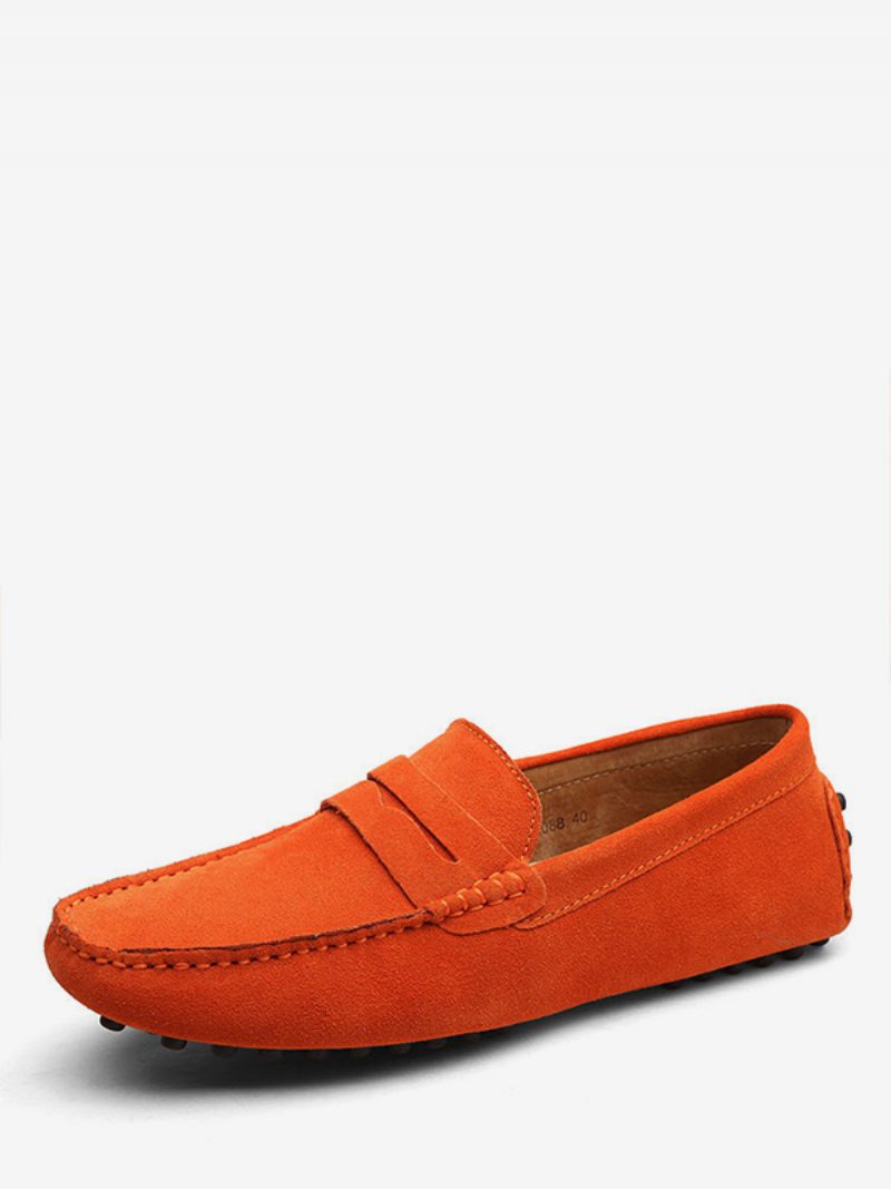 Herren-slipper-mokassin-slipper Aus Wildleder Für Herren - Orange