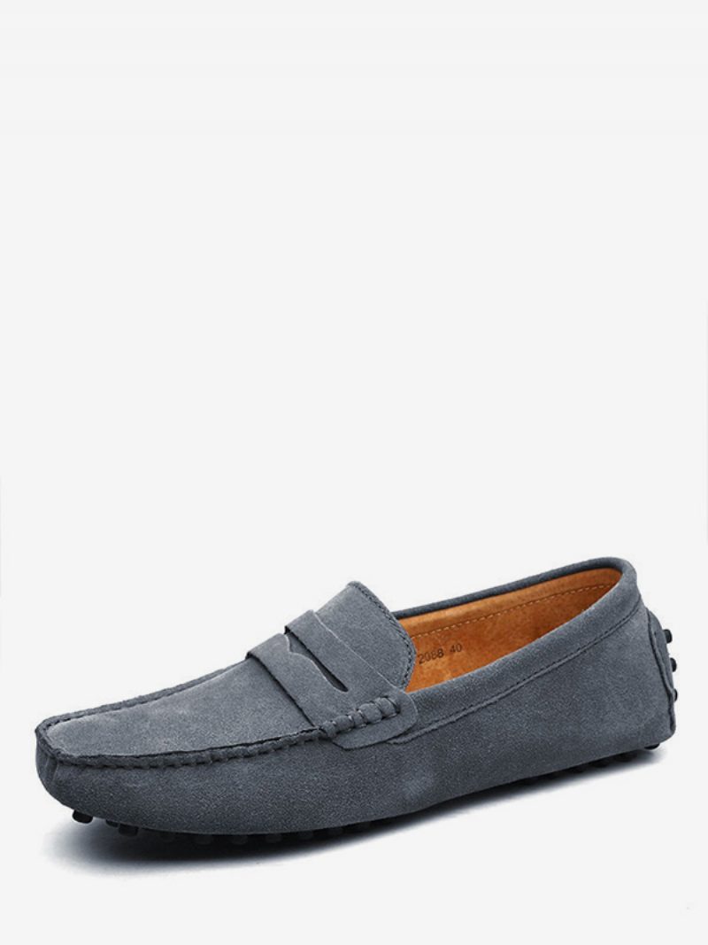 Herren-slipper-mokassin-slipper Aus Wildleder Für Herren - Grau