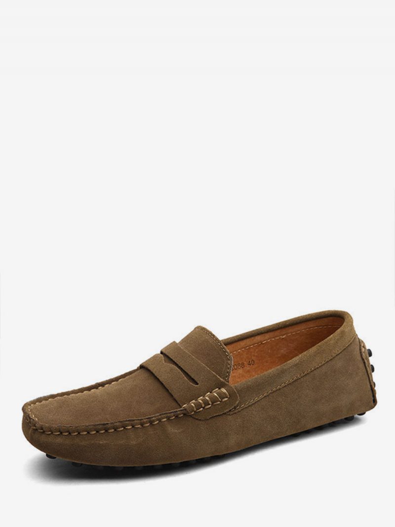 Herren-slipper-mokassin-slipper Aus Wildleder Für Herren - Khaki