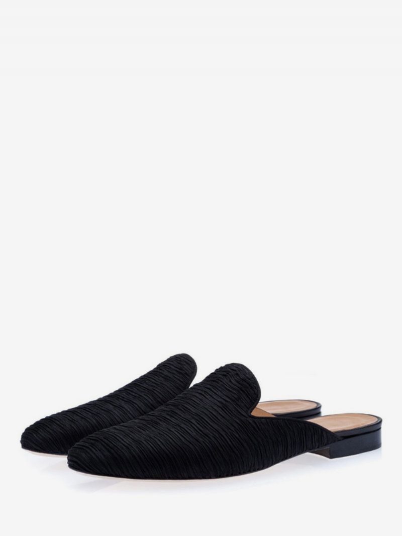 Herren-slipper-schuhe Aus Schwarzem Wildleder