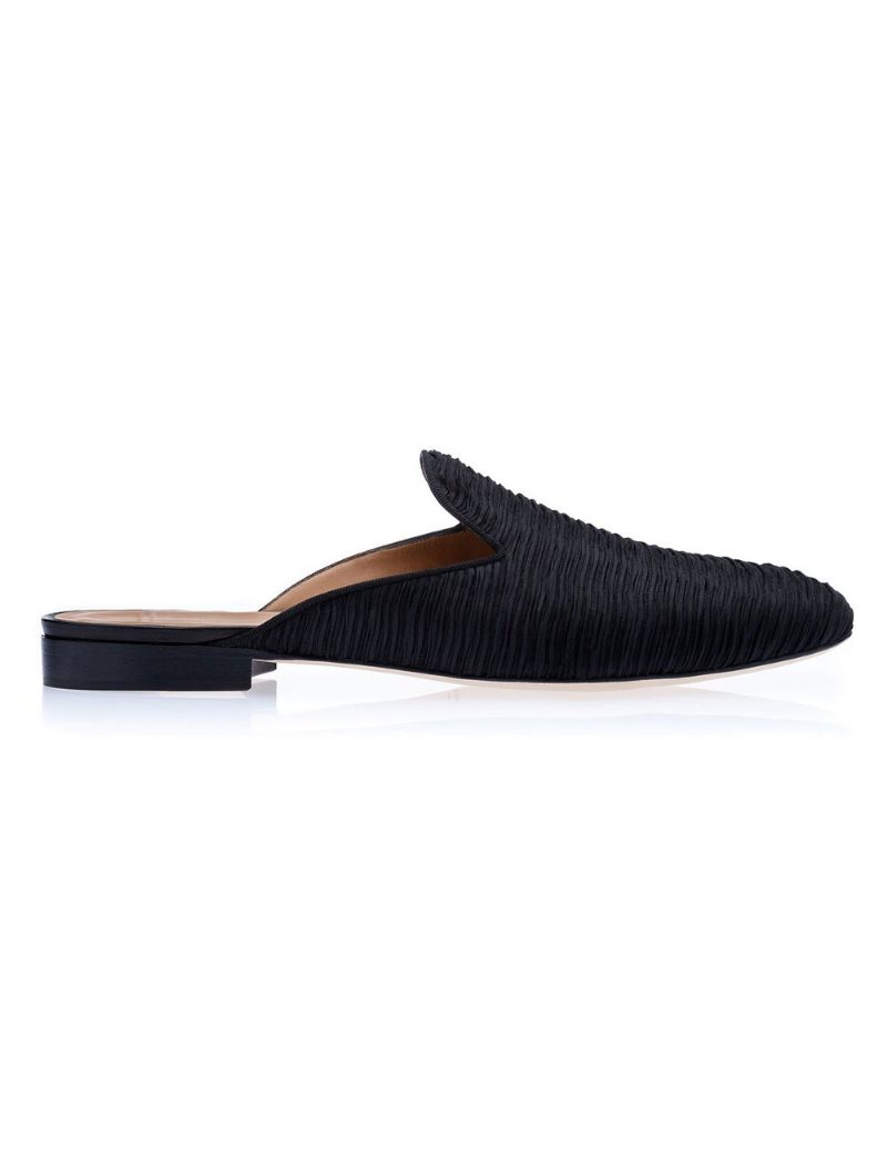 Herren-slipper-schuhe Aus Schwarzem Wildleder - Schwarz