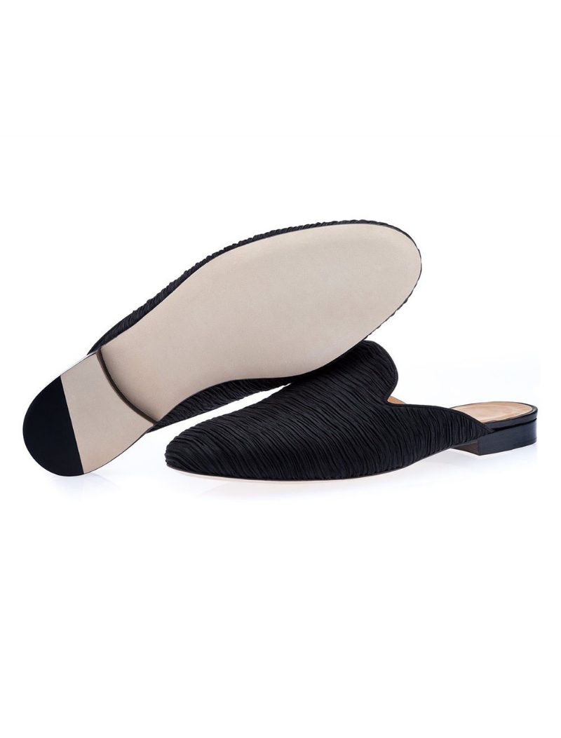 Herren-slipper-schuhe Aus Schwarzem Wildleder - Schwarz