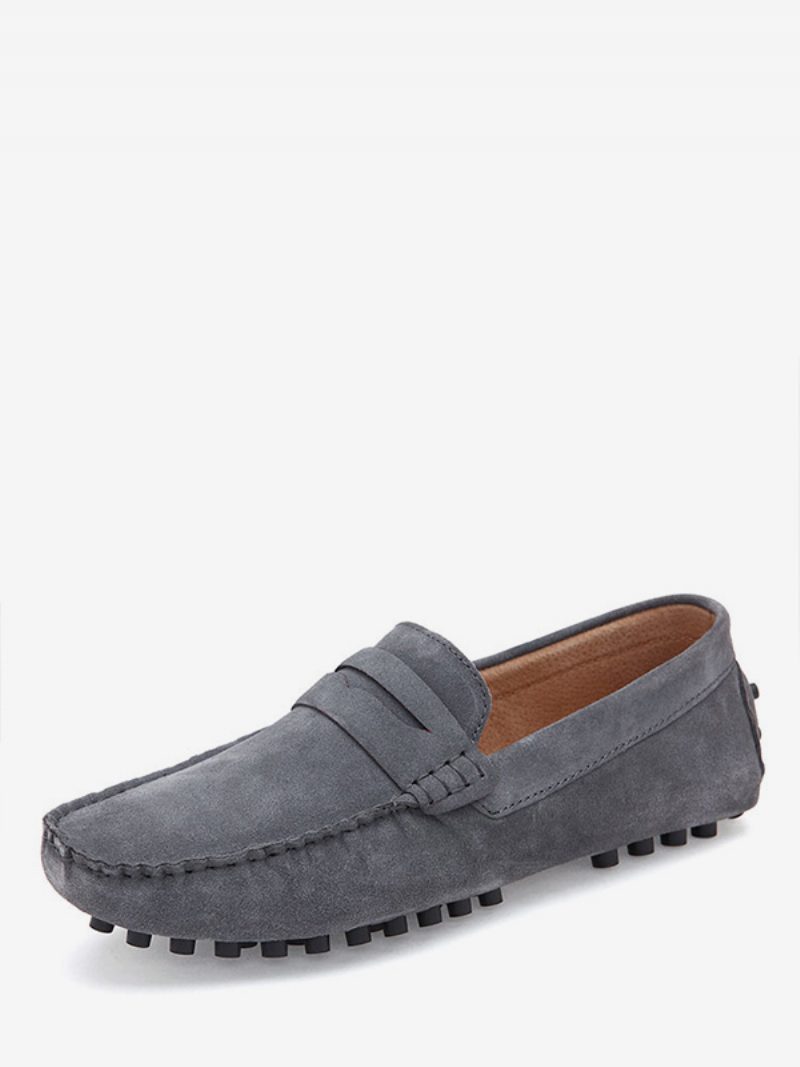 Herren-slipper-schuhe Mit Monk-riemen Und Runder Zehenpartie Aus Wildleder