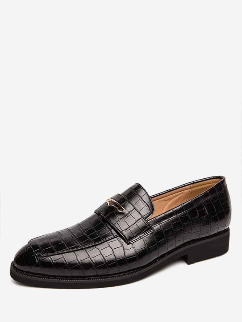 Loafer Für Herren Metalldetails Kunstwerk Runde Zehenpartie Pu-leder