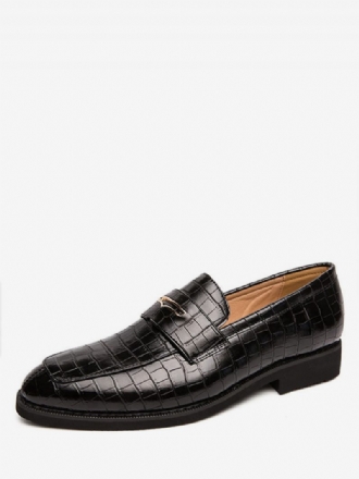 Loafer Für Herren Metalldetails Kunstwerk Runde Zehenpartie Pu-leder