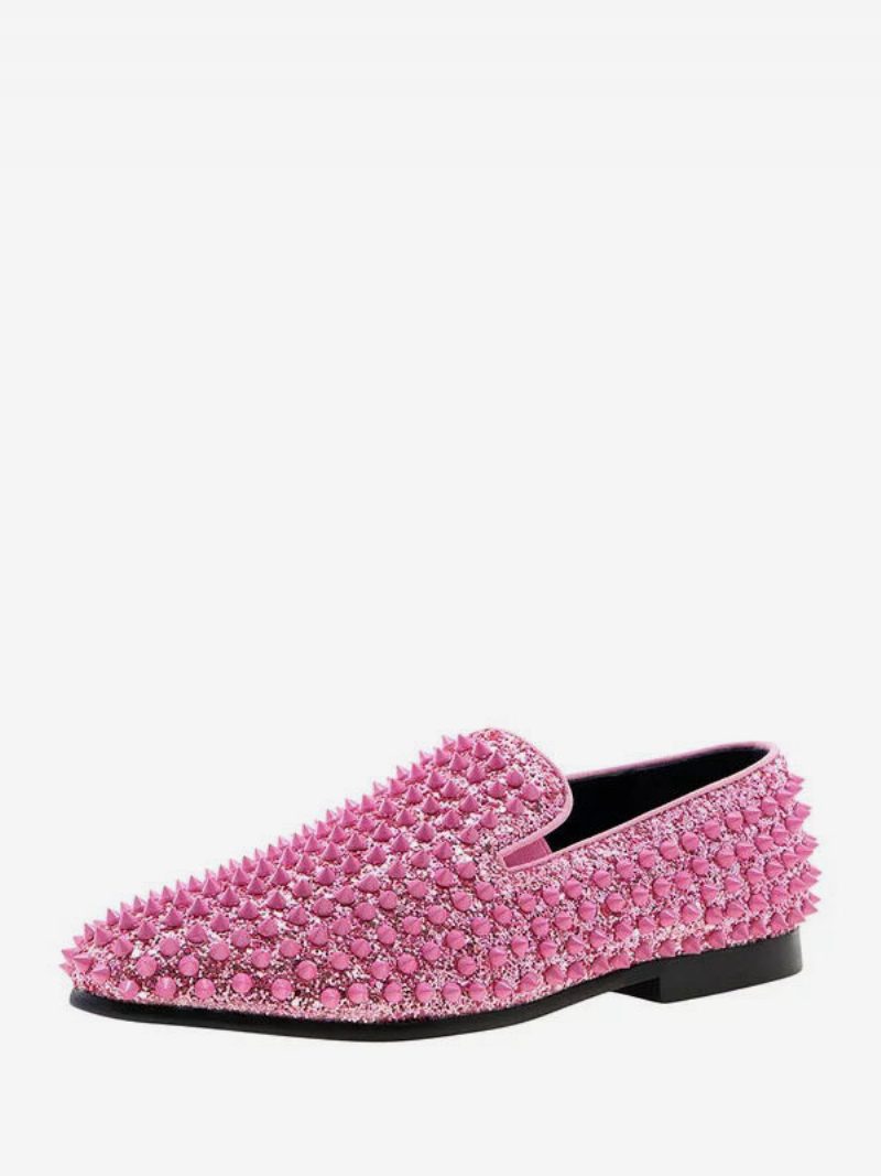 Loafer-schuhe Für Herren Mit Pailletten Glitzer Spikes Nieten Slip-on Abschlussball Party Hochzeit