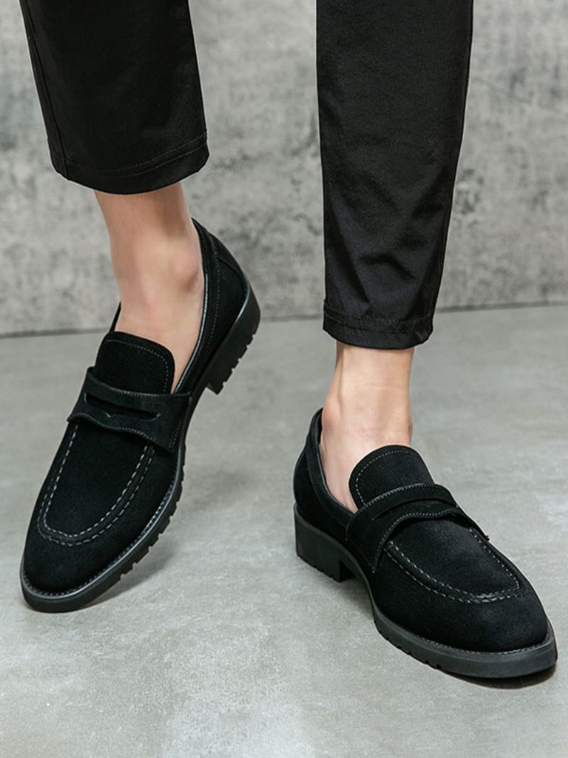 Loafer-schuhe Für Herren Pu-leder Monk-riemen Slip-on-schuhe Abschlussball Und Party - Schwarz