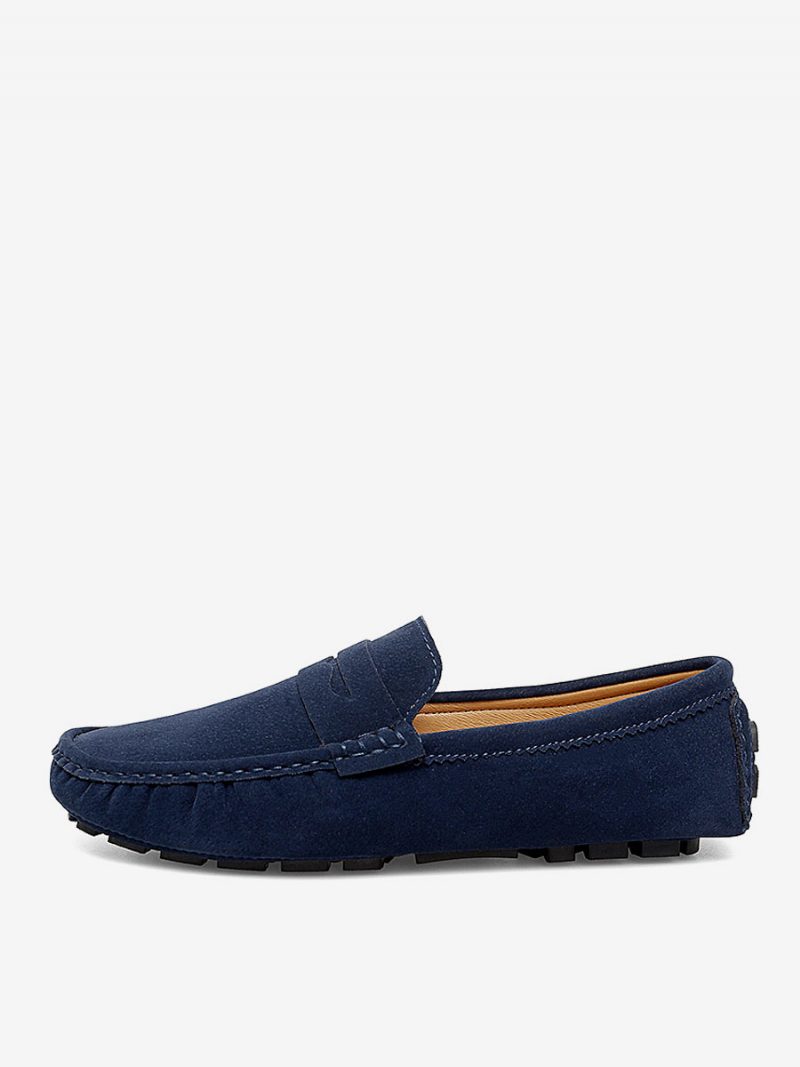 Loafer-schuhe Für Herren Runde Zehen-slip-on-fahrerschuhe - Blau