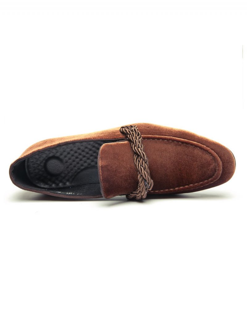 Loafer-schuhe Für Herren Slip-on Monk-riemen Runde Zehenpartie - Kaffeebraun