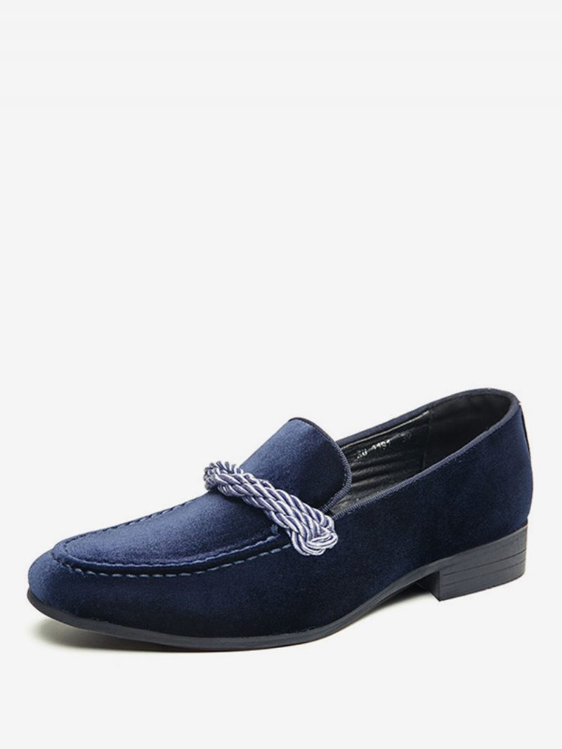 Loafer-schuhe Für Herren Slip-on Monk-riemen Runde Zehenpartie - Blau