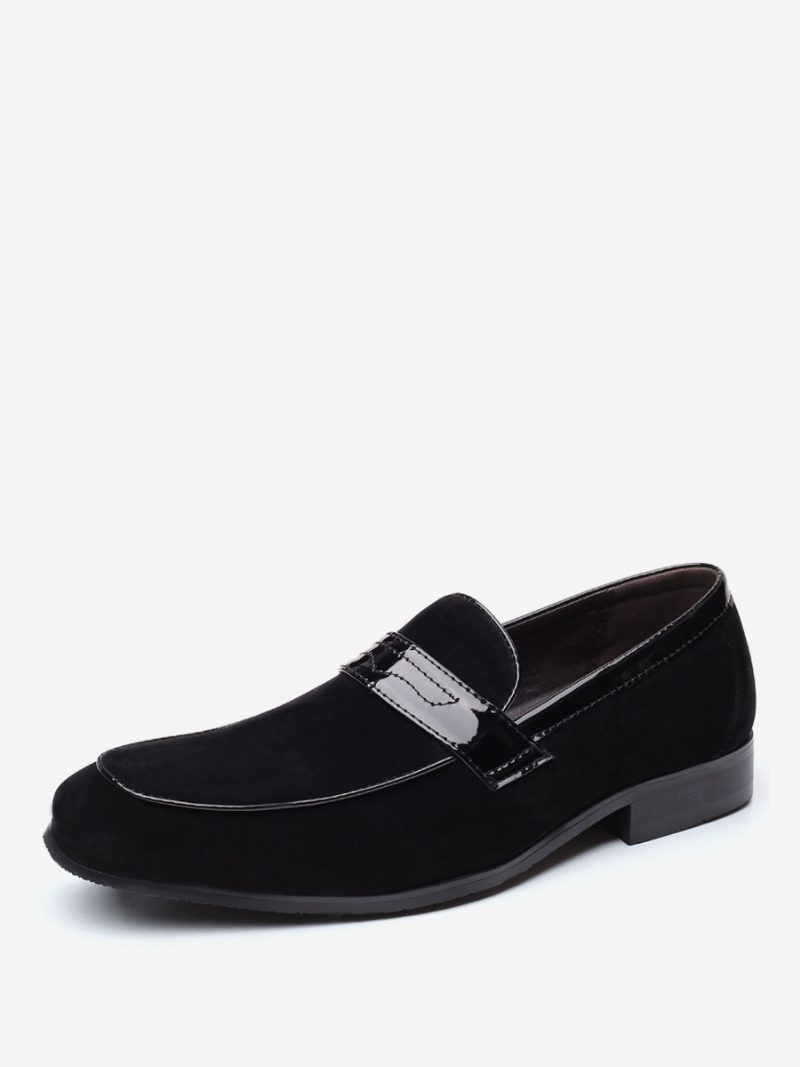 Loafer-schuhe Für Herren Slip-on Monk-riemen Runde Zehenpartie Pu-leder - Schwarz