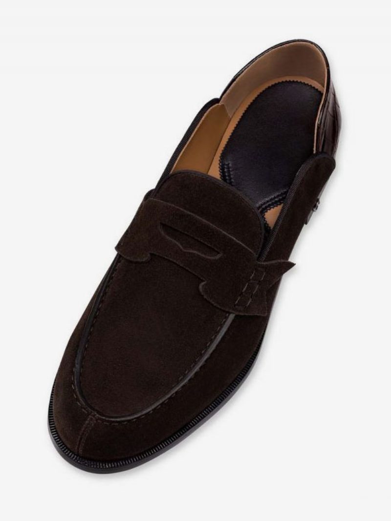 Loafer-schuhe Für Herren Wildleder Schnalle Kunstwerk Slip-on Abschlussball Party Hochzeit - Dunkelbraun