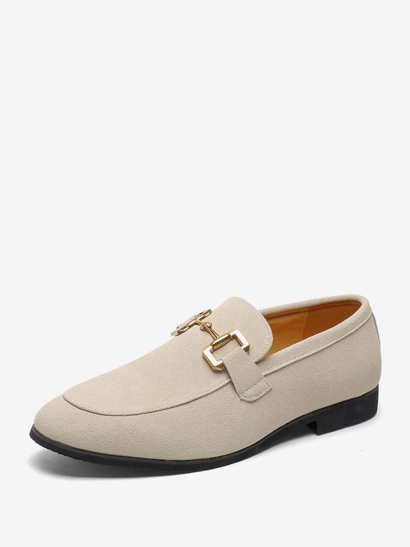 Loafer-schuhe Für Herren Zum Hineinschlüpfen Metalldetails Runde Zehenpartie Pu-leder