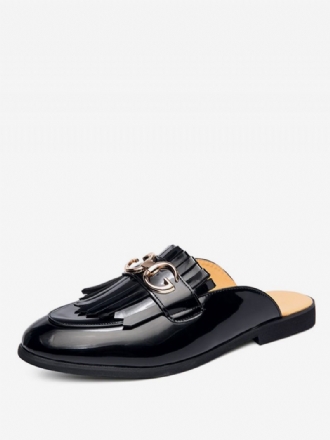 Schwarze Loafer-pantoletten Für Herren Flache Freizeitschuhe