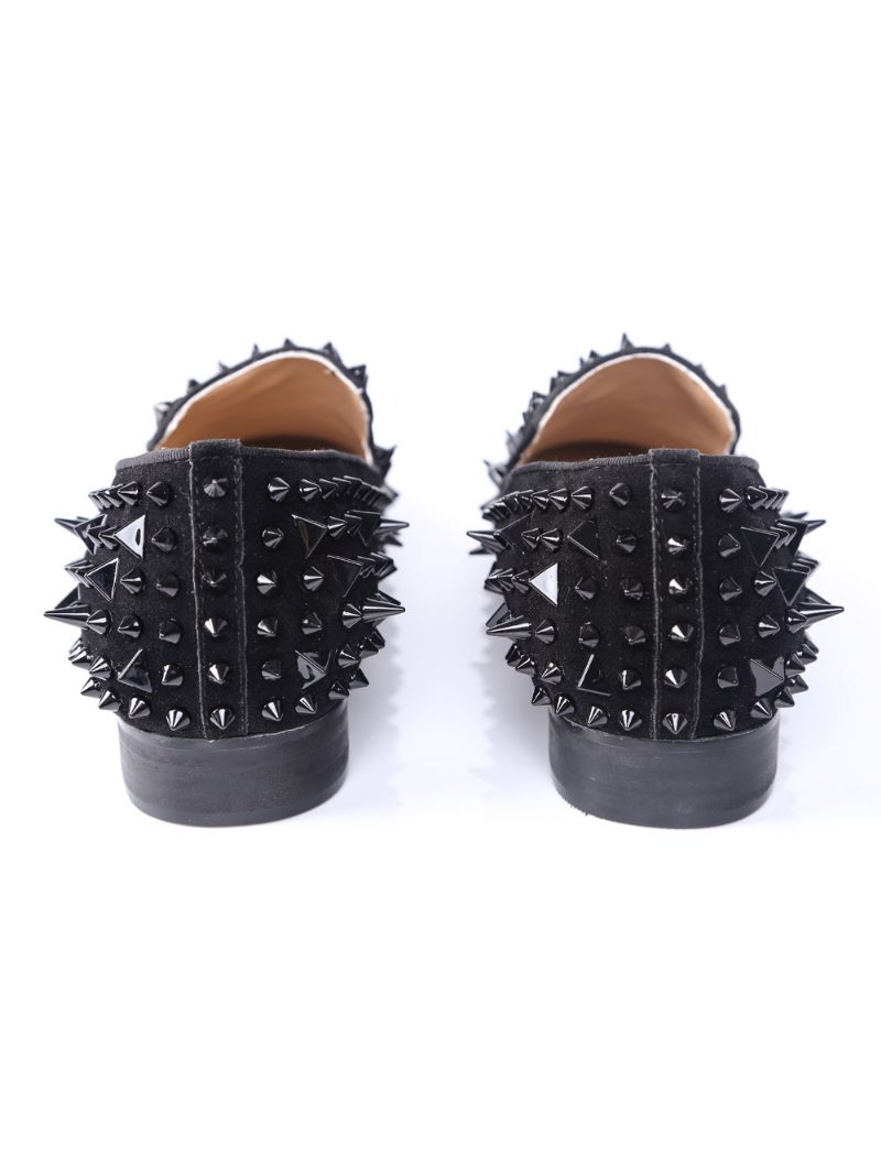 Schwarze Spike-slipper Für Herren Abschlussball Party Hochzeit Schuhe Mit Riverts - Schwarz