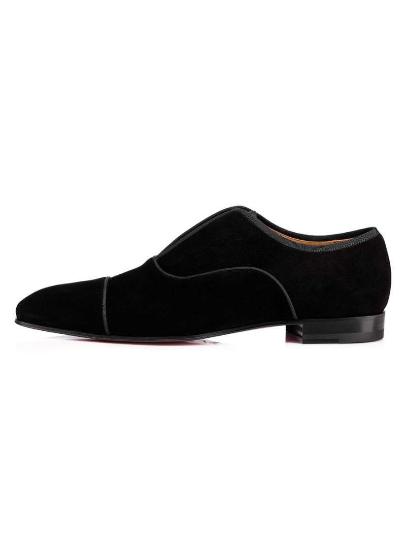 Schwarze Wildleder-loafer Für Herren Abschlussball Party Hochzeit Slip-on-schuhe Kleid - Schwarz