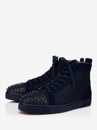 2024 Marineblaue High-top-schnürsneaker Für Herren Mit Spikes