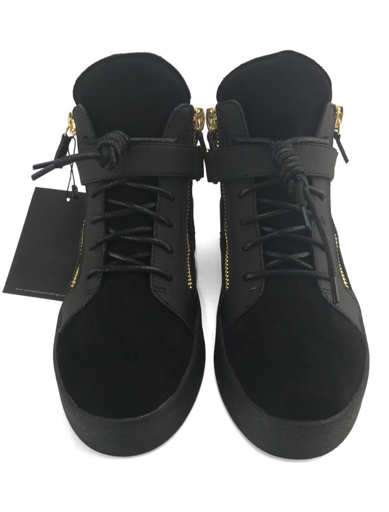 2024 Schwarze High-top-sneaker Für Herren Flache Skateschuhe - Schwarz