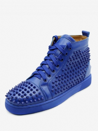 Blaue Nieten-high-top-sneakers Für Herren Skateboard-schuhe