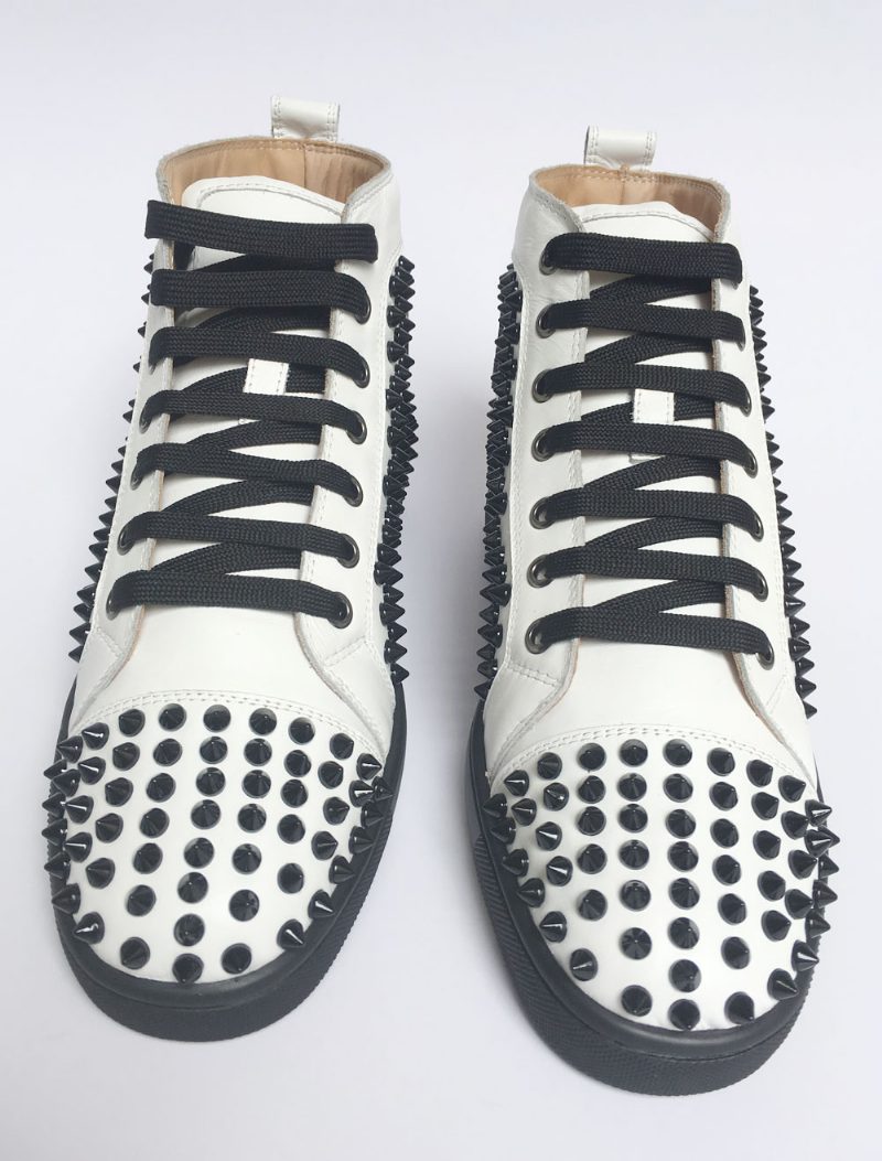 Herren Spike-schuhe Aus Rotem Wildleder Hohe Sneakers Abschlussball-party-schuhe - Weiß