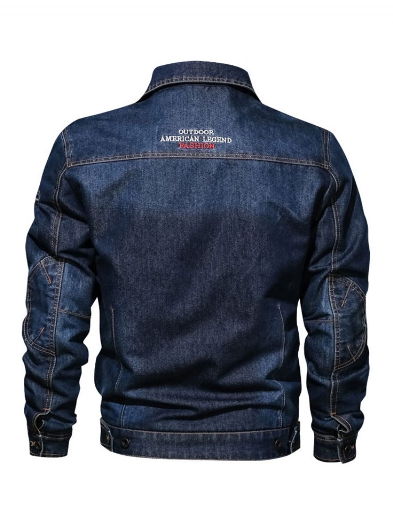 Herren Jeansjacken Chic Deep Blue Modern Cowboy Regular Fit Jacke - Tiefblau