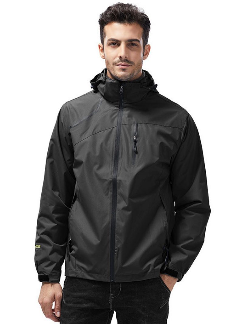 Jacke Für Herren Reißverschluss Polyester Tolle Schwarze