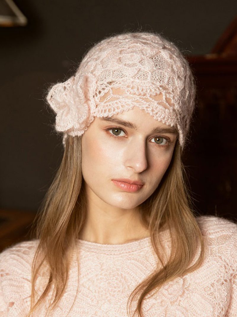 Damenmützen Fabelhafte Gestrickte Ausschnitte Warme Designer-wintermützen - Rosa