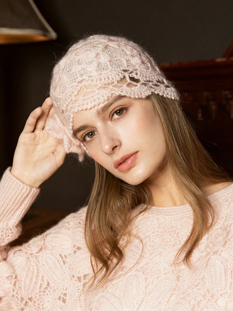 Damenmützen Fabelhafte Gestrickte Ausschnitte Warme Designer-wintermützen - Rosa