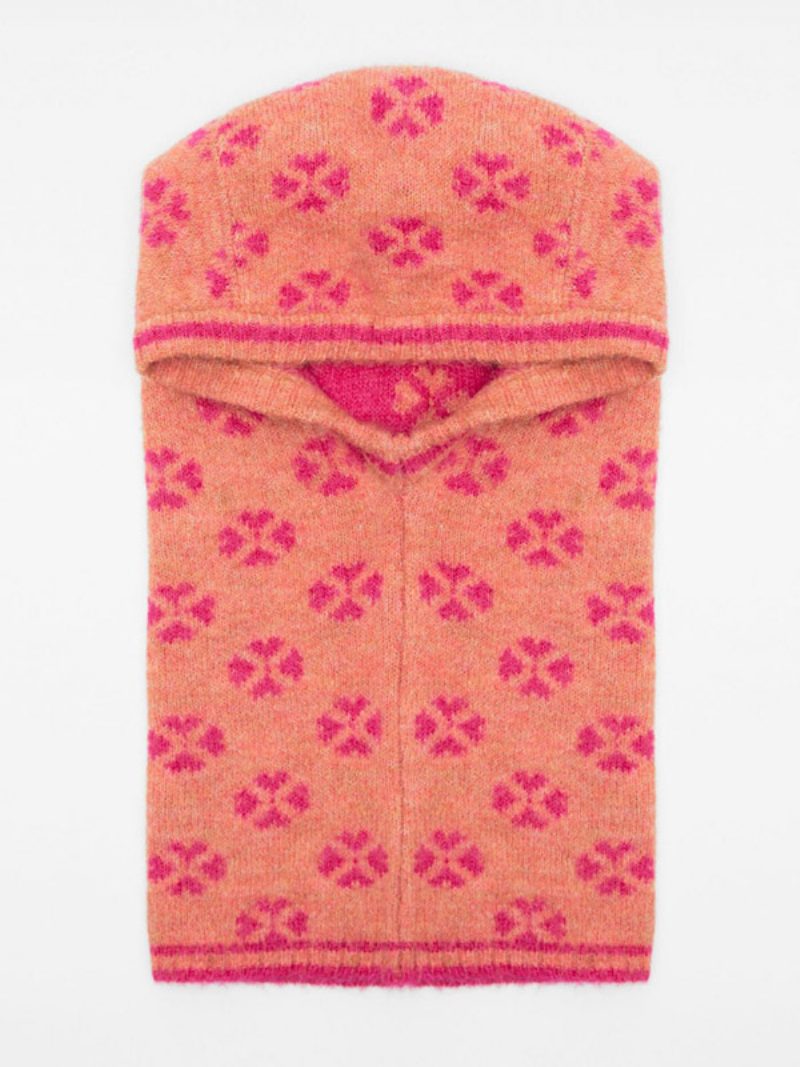 Jacquard-strickkapuze Schicke Modische Herbst-winter-damenmütze - Rosa