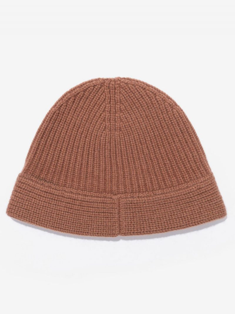 Mützen Für Damen Schicke Wollstreifen-winter-warme Strickmützen - Kaffeebraun