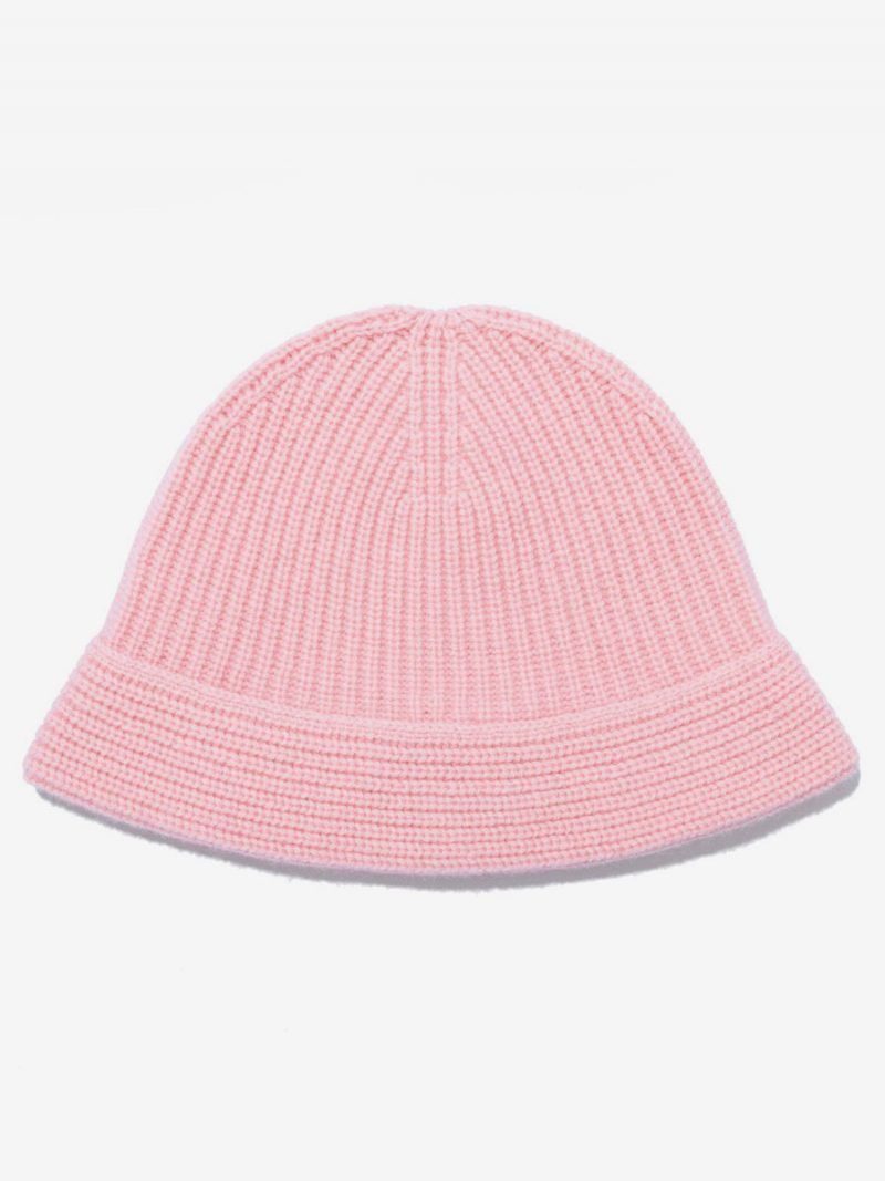 Mützen Für Damen Schicke Wollstreifen-winter-warme Strickmützen - Rosa