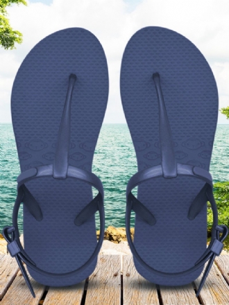 Damen-sandalen Mit Knöpfen Und Runder Zehenpartie Aus Gummi Blau