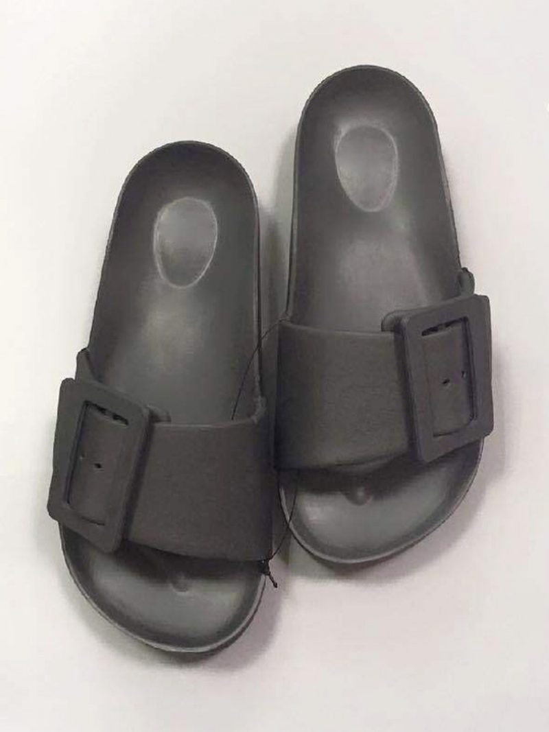 Damen-sandalen Schwarz Lässige Sandaletten Mit Knöpfen - Schwarz