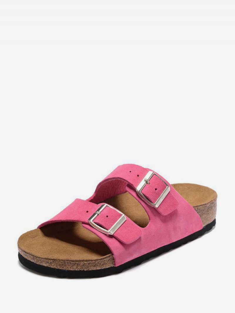 Damen-slide-sandalen Lässige Gummi-farbblock-hausschuhe Mit Runder Zehenpartie - Rosa