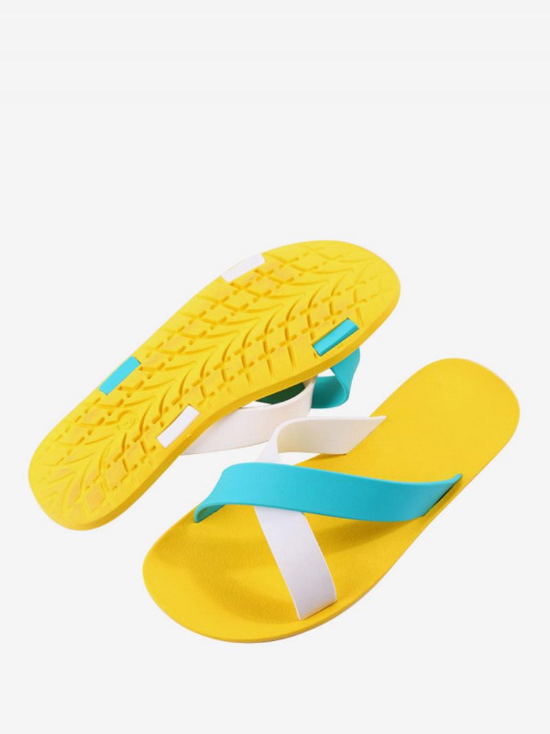 Damen-slide-sandalen Legere Gummi-hausschuhe Mit Zweifarbiger Runder Zehenpartie