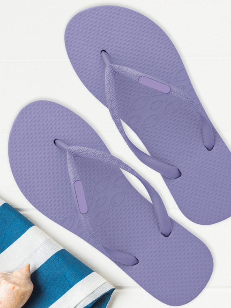 Kaffeebraune Slide-sandalen Aus Gummi Für Damen Mit Runder Zehenpartie - Lila