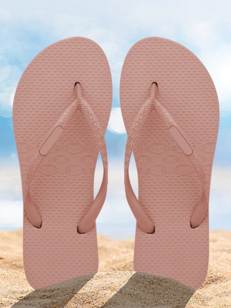 Kaffeebraune Slide-sandalen Aus Gummi Für Damen Mit Runder Zehenpartie - Rosa